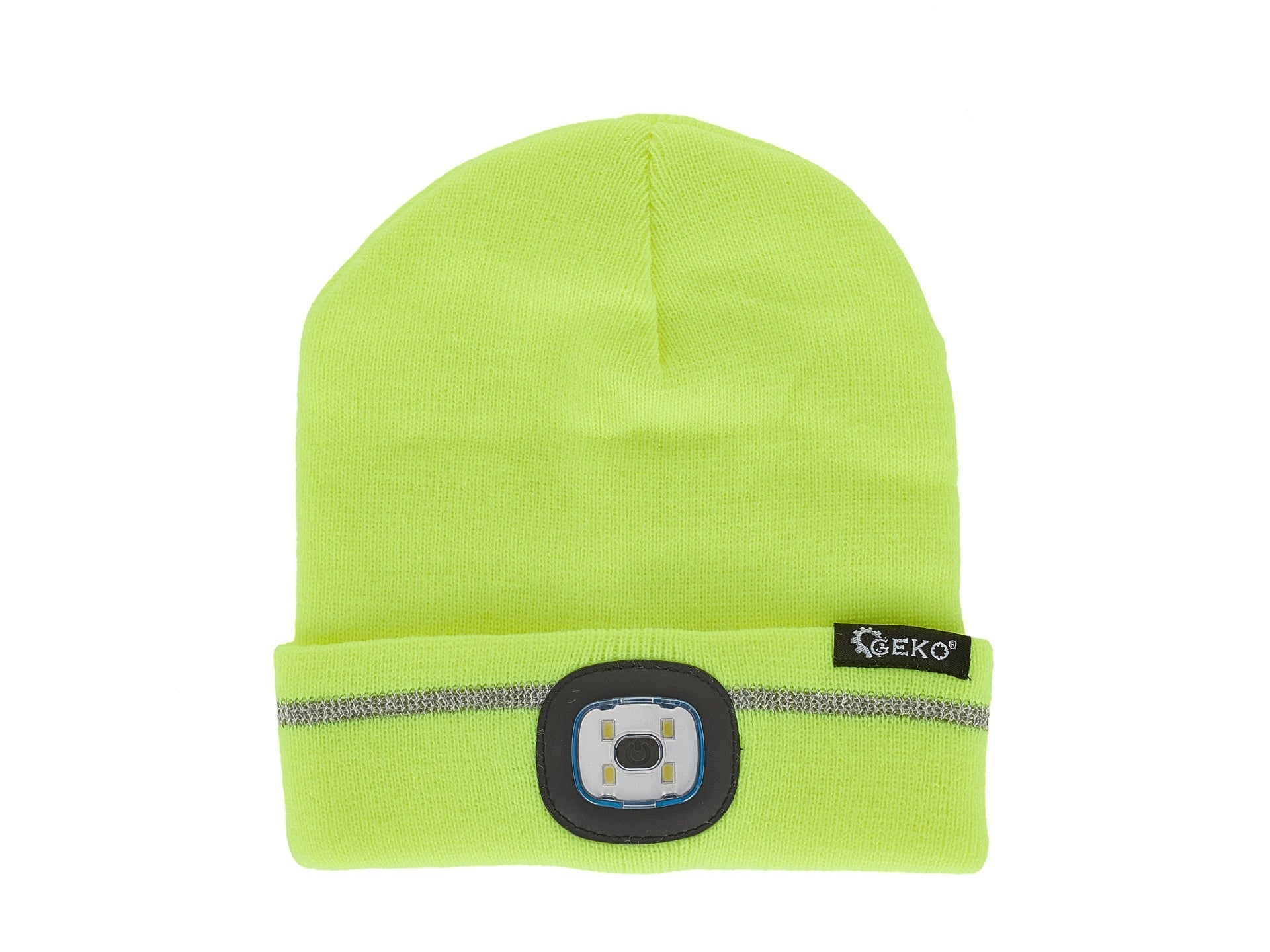 Zelená čiapka s nabíjateľným LED svetlom