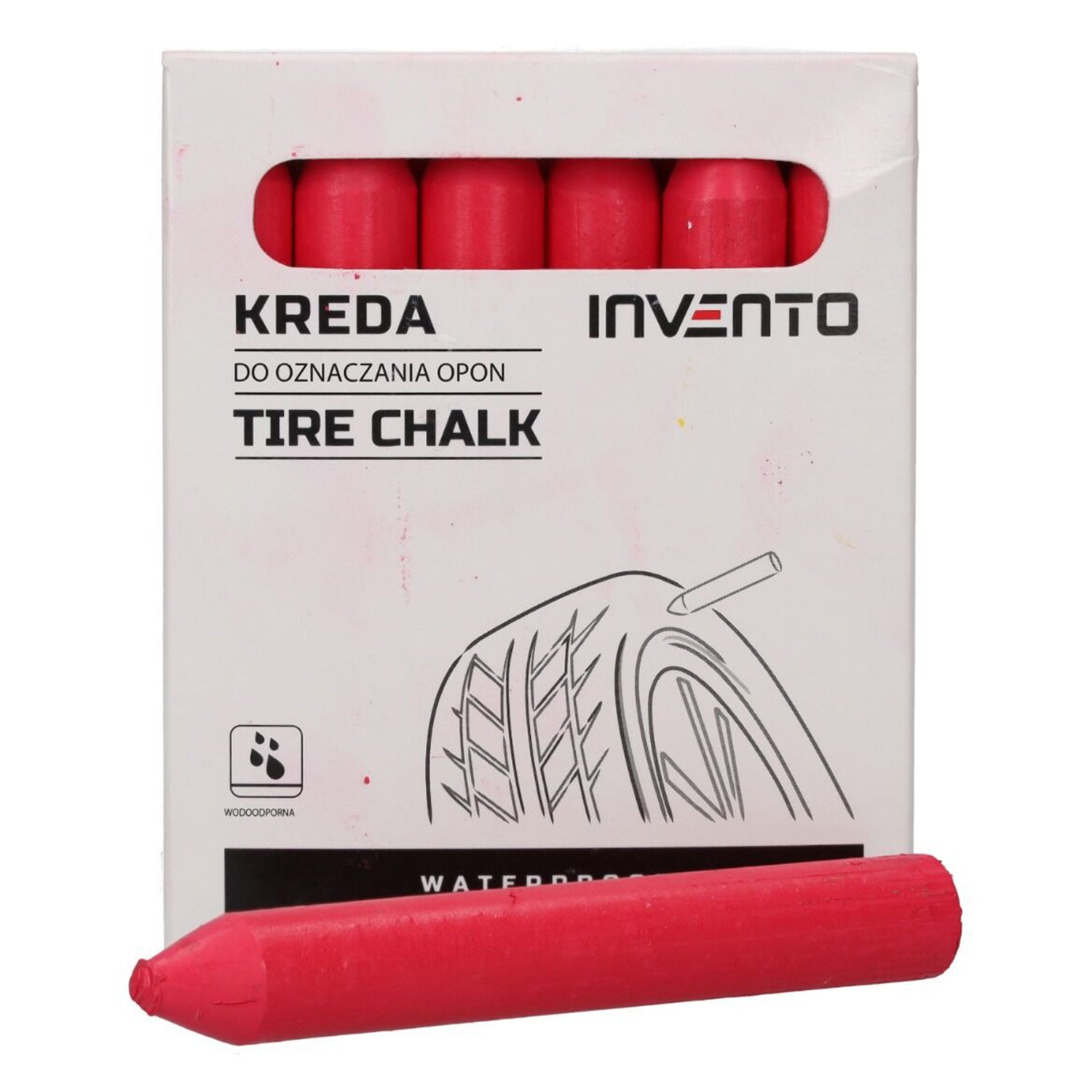 Červená krieda na pneumatiky - vodeodolná 1ks