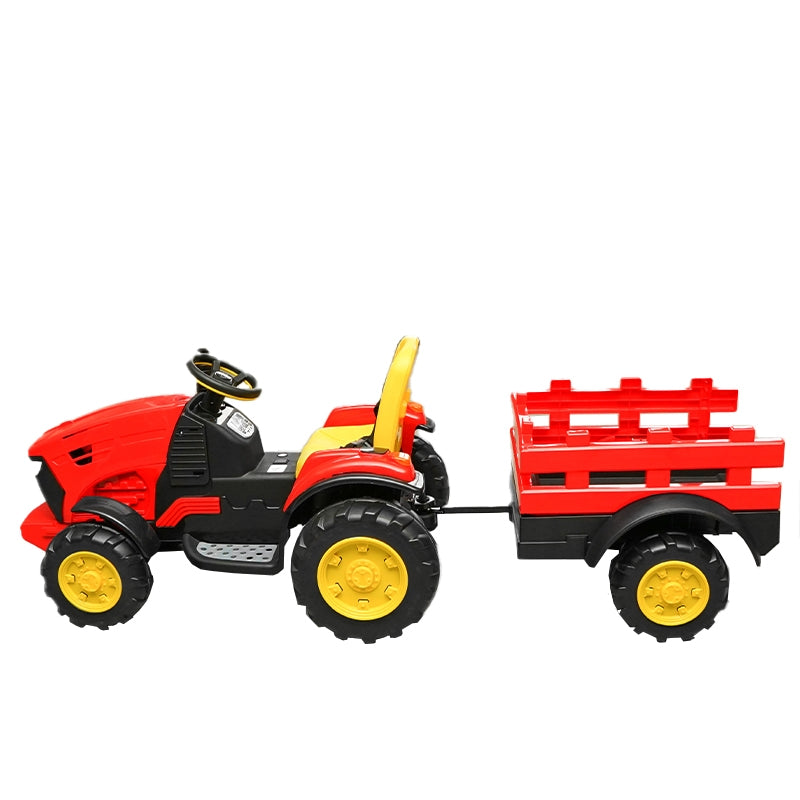 Detský elektrický traktor s prívesom, s diaľkovým ovládaním a batériou, 1980x610x650mm