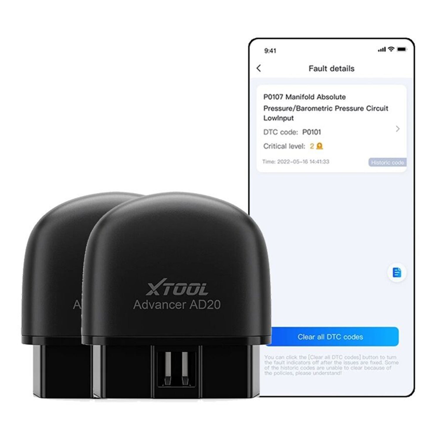 Diagnostický tester Xtool Advancer AD20 Pro, Bluetooth OBD2, kompatibilné s Android a iOS