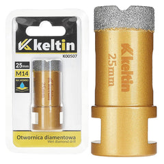 Diamantový vykružovací korunkový vrták 25mm M14, Keltin