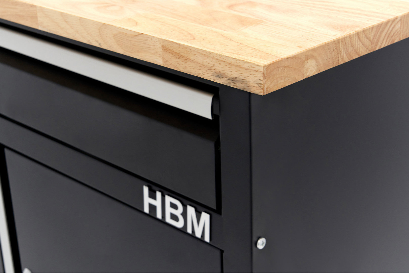 Dielenský pracovný stôl s drevenou doskou 120cm, s 5 zásuvkami, 1 dvierkami HBM