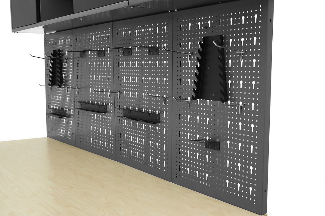 Dielenský pracovný stôl so 6 zásuvkami, panelom na náradie a skrinkami, 160cm, HBM