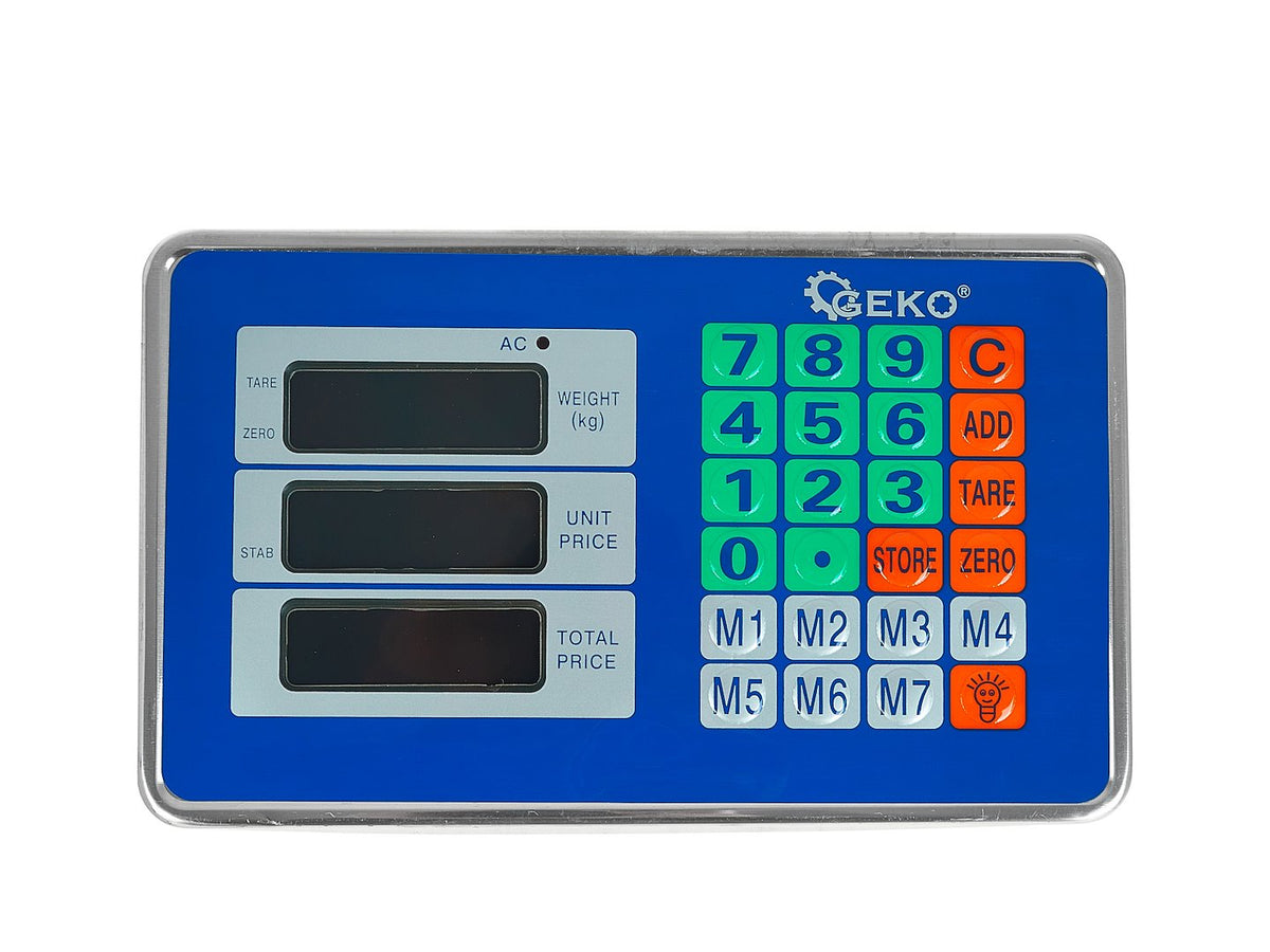Digitálna plošinová váha s LCD displejom, obchodná, 300kg, Geko