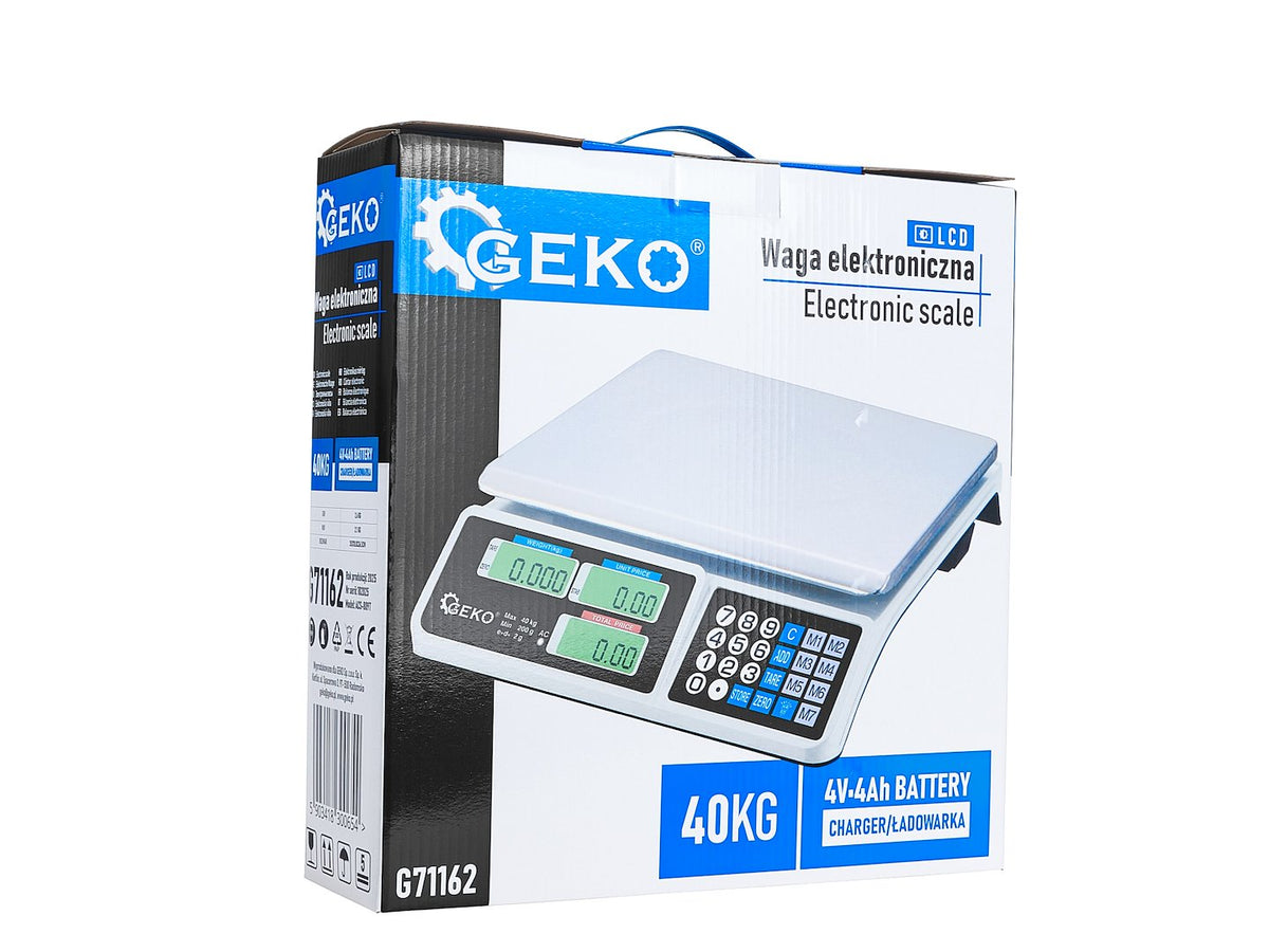 Digitálna stolná váha s LCD displejom, obchodná, 40kg, Geko