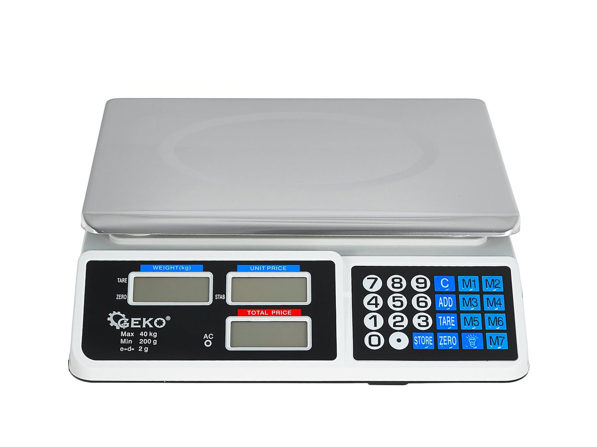 Digitálna stolná váha s LCD displejom, obchodná, 40kg, Geko