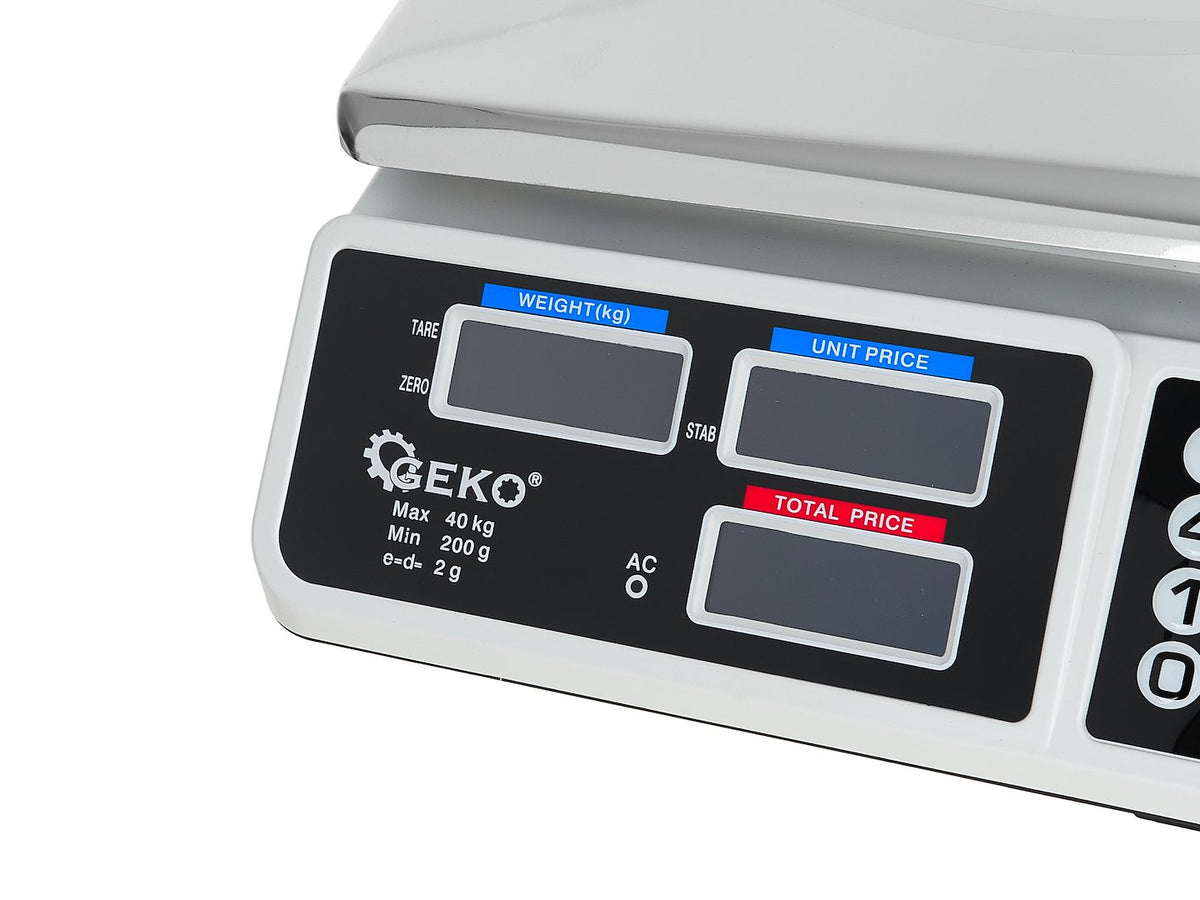 Digitálna stolná váha s LCD displejom, obchodná, 40kg, Geko