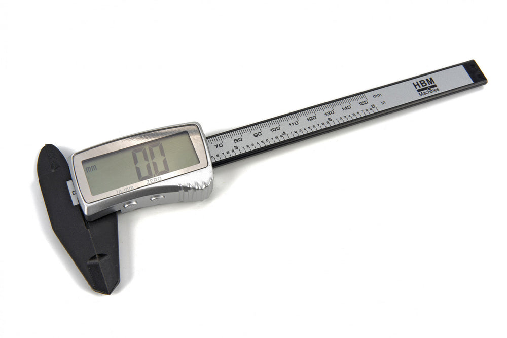 Digitálne posuvné meradlo - šublera, z uhlíkových vlákien 150mm HBM