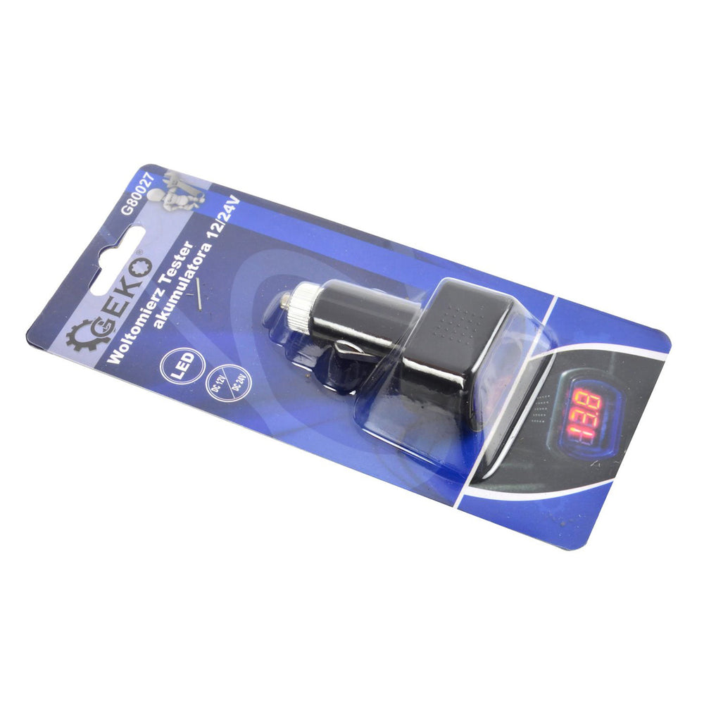 Digitálny voltmeter - tester batérií s LED displejom 12/24V, Geko