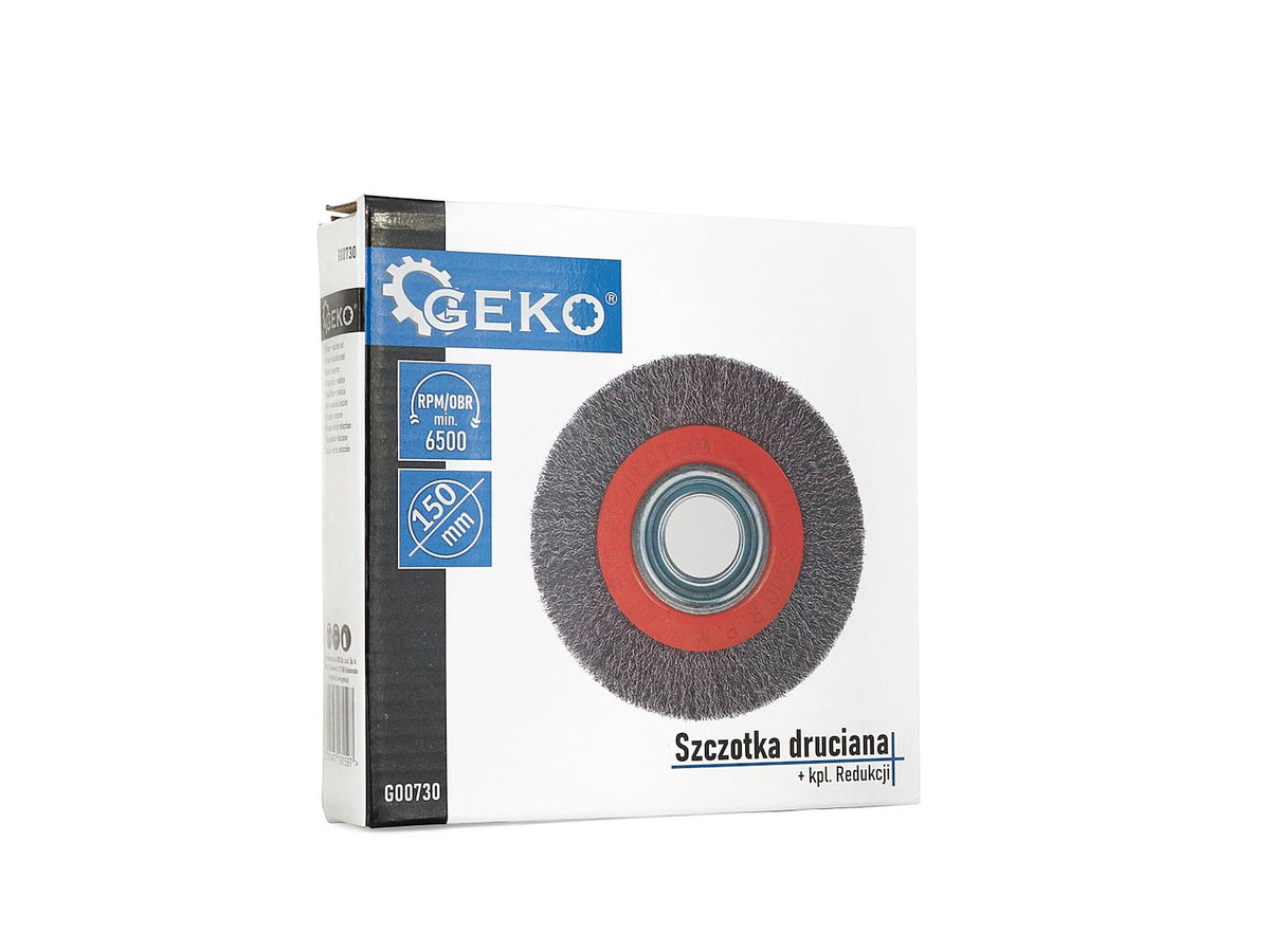 Drôtená kefa - kotúč 150 x 32mm - na čistenie a brúsenie kovu, Geko
