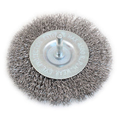 Drôtená kefa - kotúč na vŕtačku, oceľová, so stopkou, 100 x 6mm