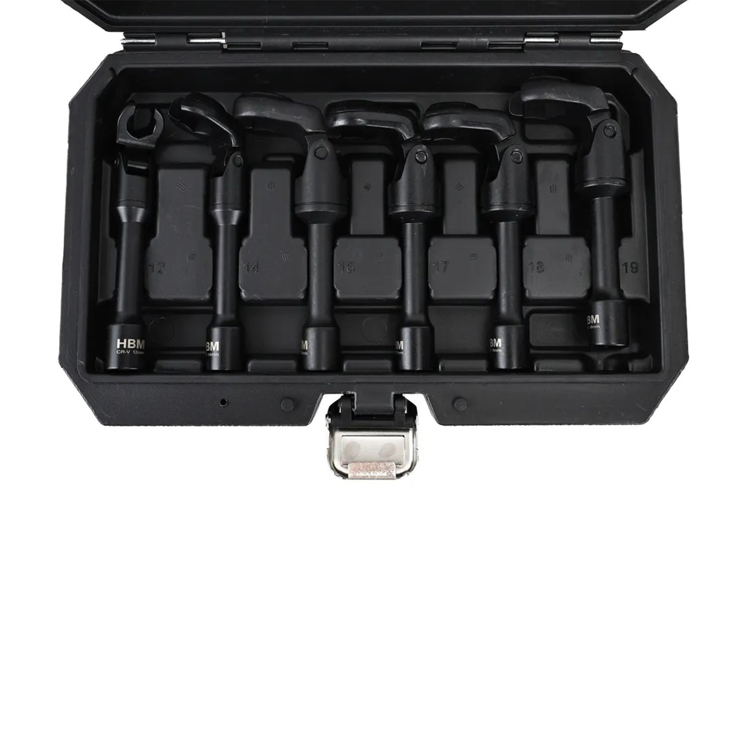 Súprava 6 orechov 3/8 s kĺbom pre potrubia 12–19mm HBM