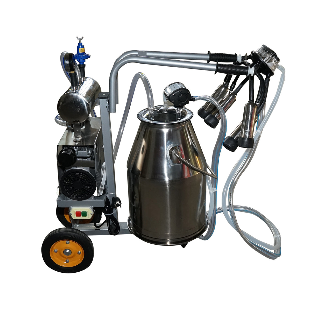 Elektrická dojička - mobilné dojacie zariadenie pre kravy 650W, nerezová nádoba 25l, podtlak 45-50 kPa, pulzy 60-80 cpm