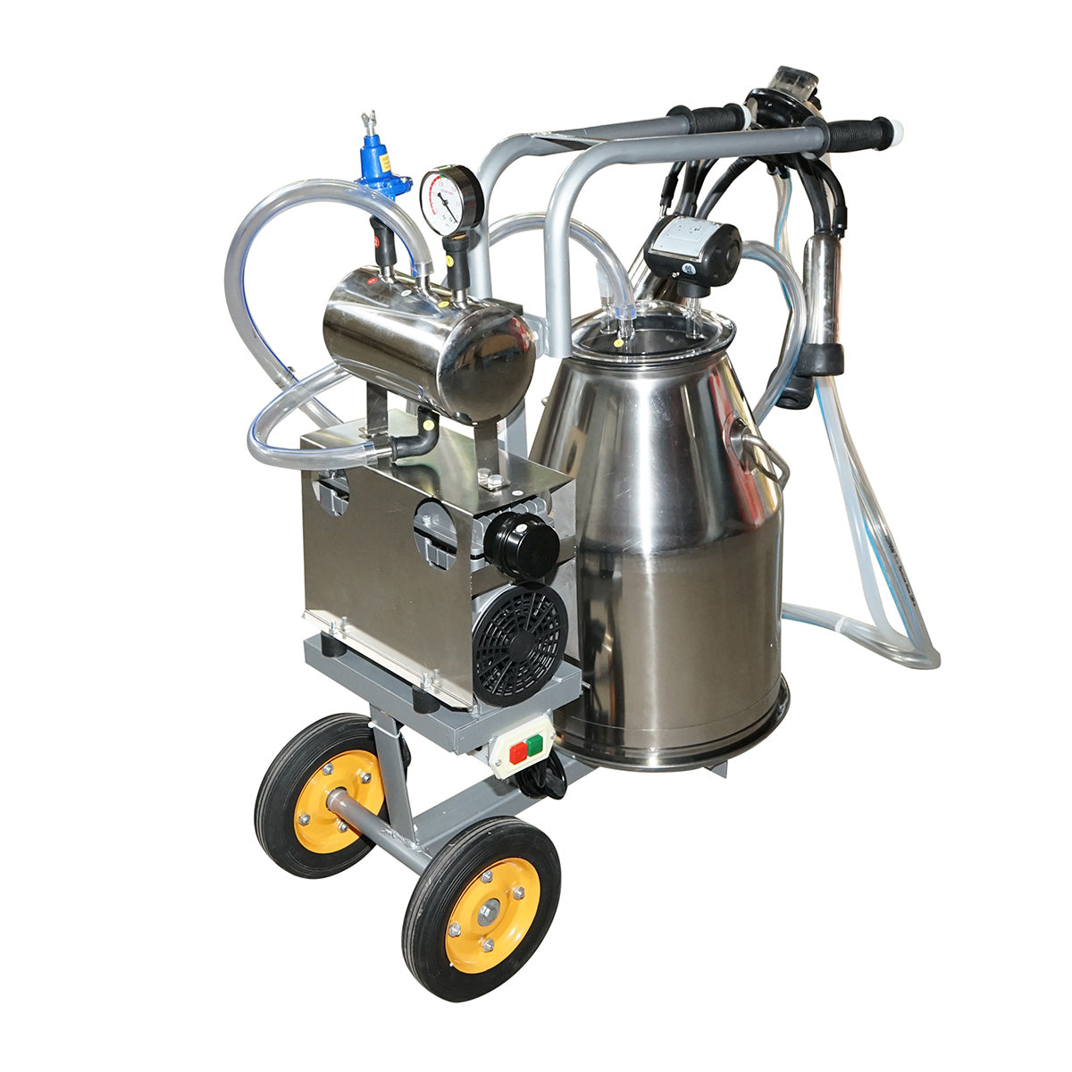 Elektrická dojička - mobilné dojacie zariadenie pre kravy 650W, nerezová nádoba 25l, podtlak 45-50 kPa, pulzy 60-80 cpm