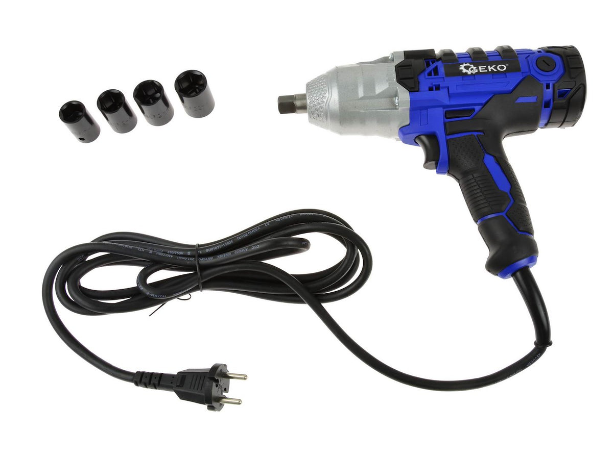Elektrický rázový uťahovák 1/2'', s hlavicami, 450W, Geko