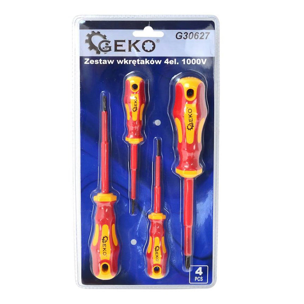 Elektrikárske skrutkovače, izolované, 1000V, sada 4ks, Geko