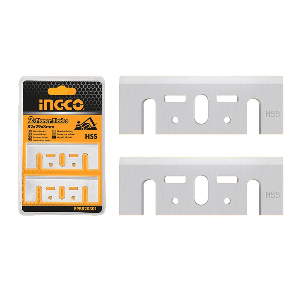 Čepeľ - nôž na hoblík, HSS, 2ks, 82 x 29 x 3mm Ingco