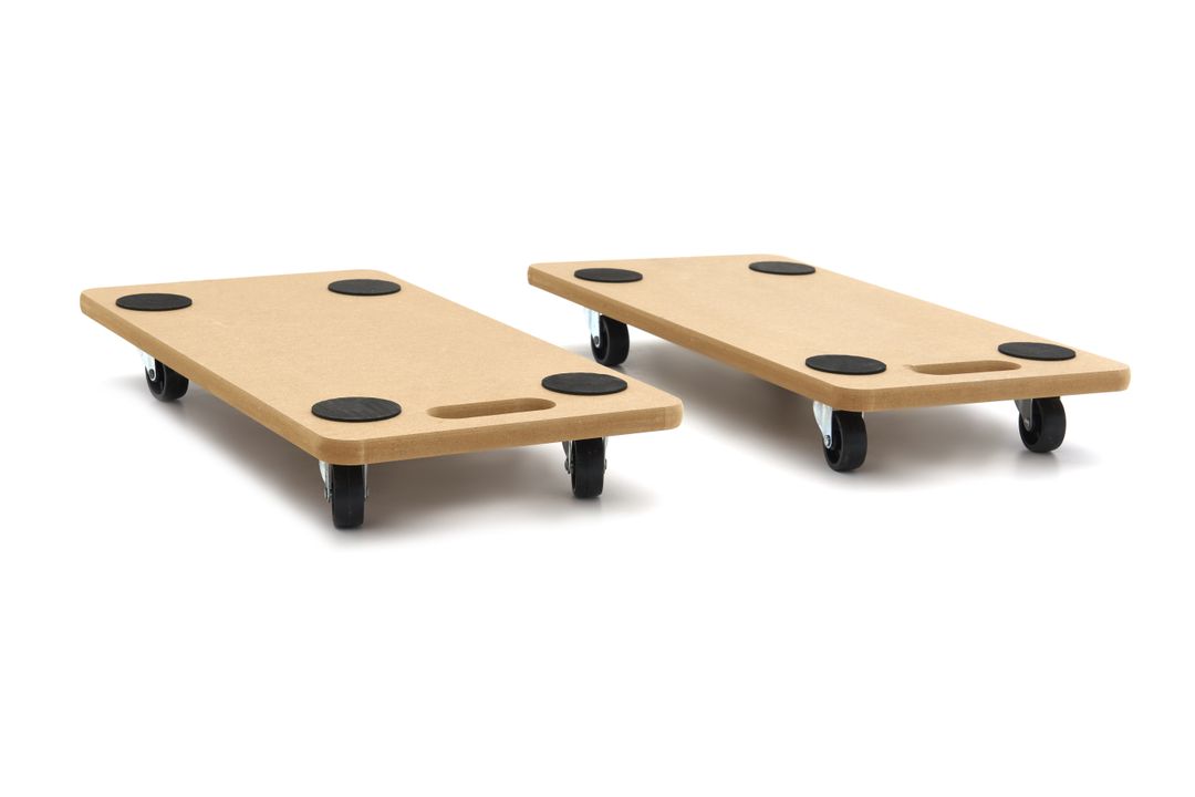 Sada 2 univerzálnych plošinových vozíkov na prepravu 2 x 200 kg 580 x 300 mm hbm