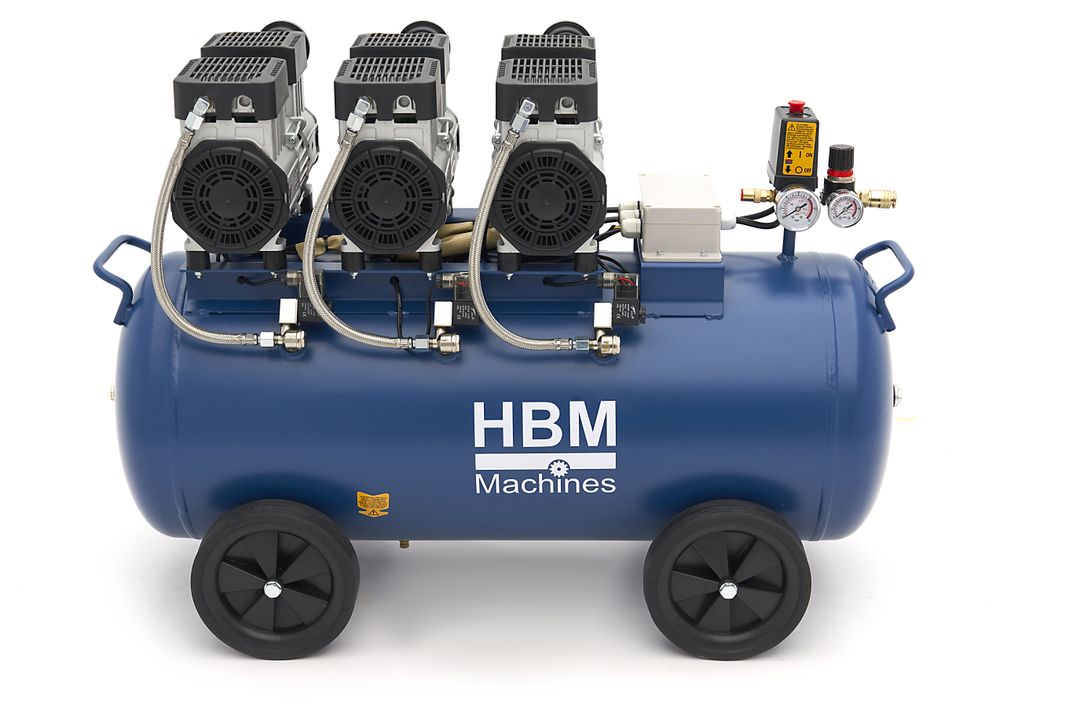 Tichý bezolejový kompresor s nízkou hlučnosťou 90l HBM Machines