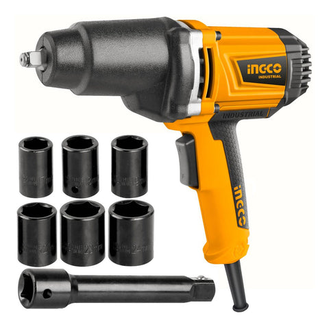 Elektrický rázový uťahovák 1/2'' 550Nm so sadou rázových hlavíc 17 - 24mm Ingco