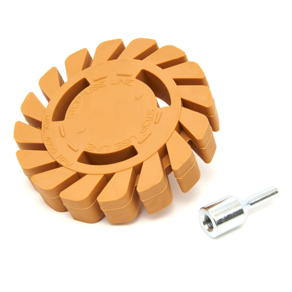 Gumový kotúč na odstránenie lepidla, fólie a nečistôt, 100mm, s vŕtacím adaptérom HBM Machines