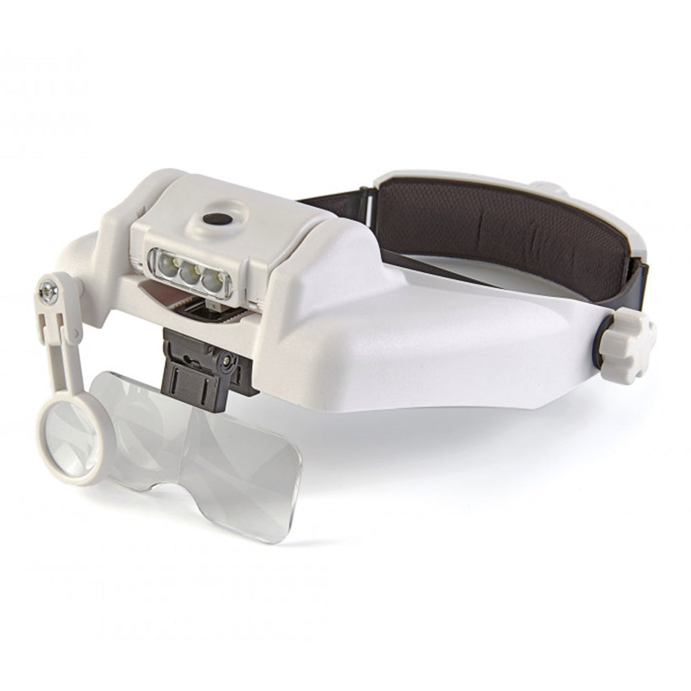 Okuliare s lupou, LED osvetlením a 5 vymeniteľnými šošovkami HBM