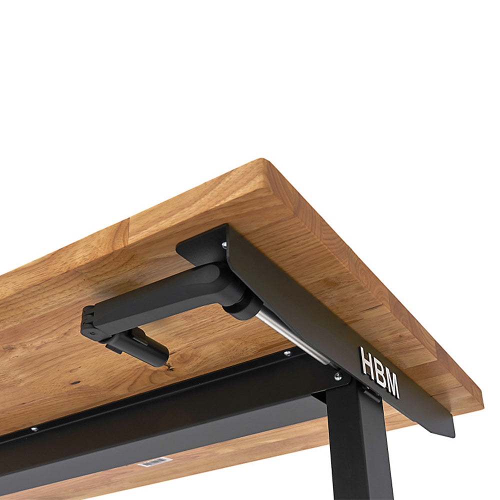 Pracovný stôl výškovo nastaviteľný s masívnou drevenou doskou 152cm