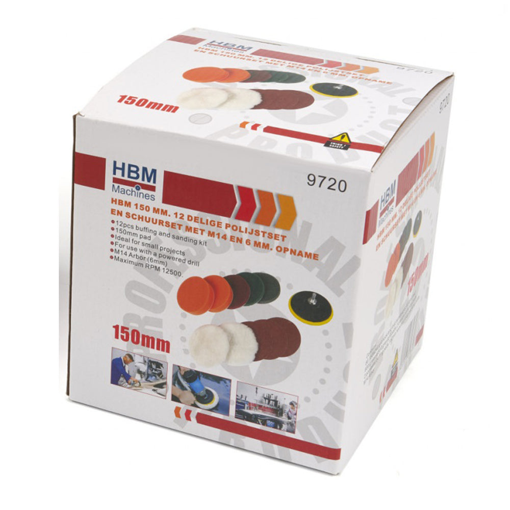 Sada náhradných špongií pre leštičku 150 mm – 12 kusov – HBM