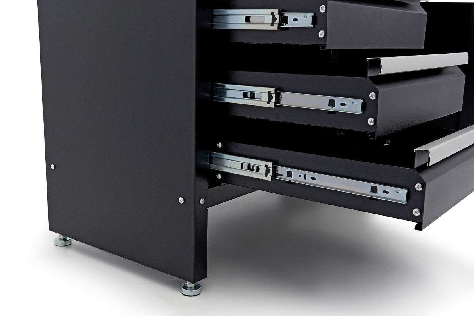 Dielenský pracovný stôl s drevenou doskou 120cm, s 5 zásuvkami, 1 dvierkami HBM