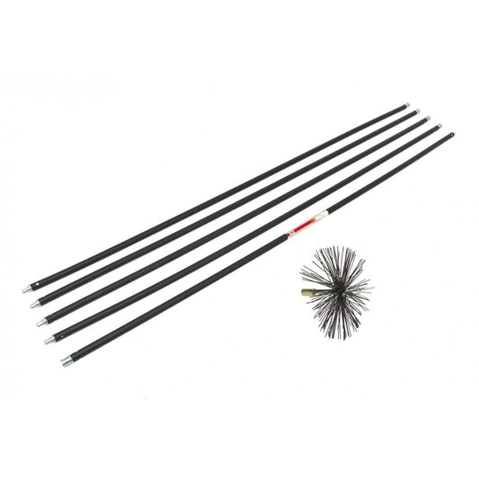 Sada na čistenie komína, dymovodov, 7 m 6 kusov hbm