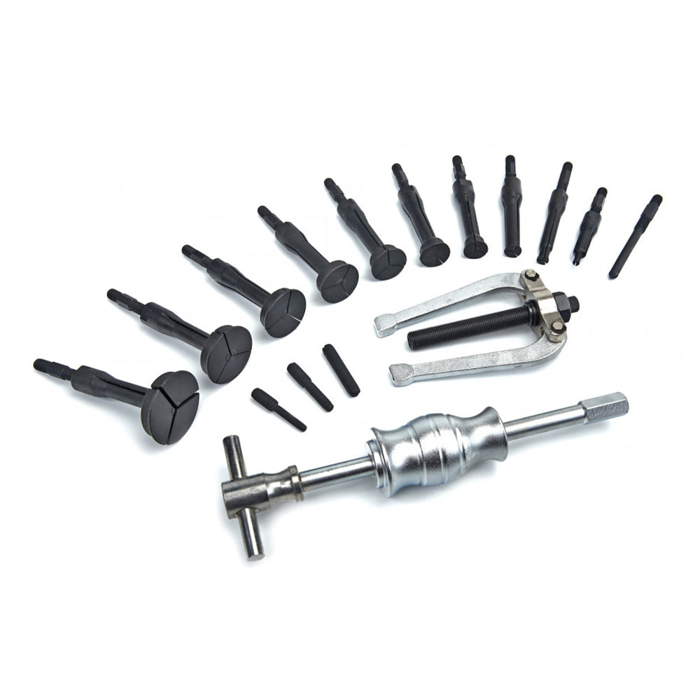 Súprava lisu a sťahováka na vnútorné ložiská a silentbloky 8–58 mm 17 kusov hbm