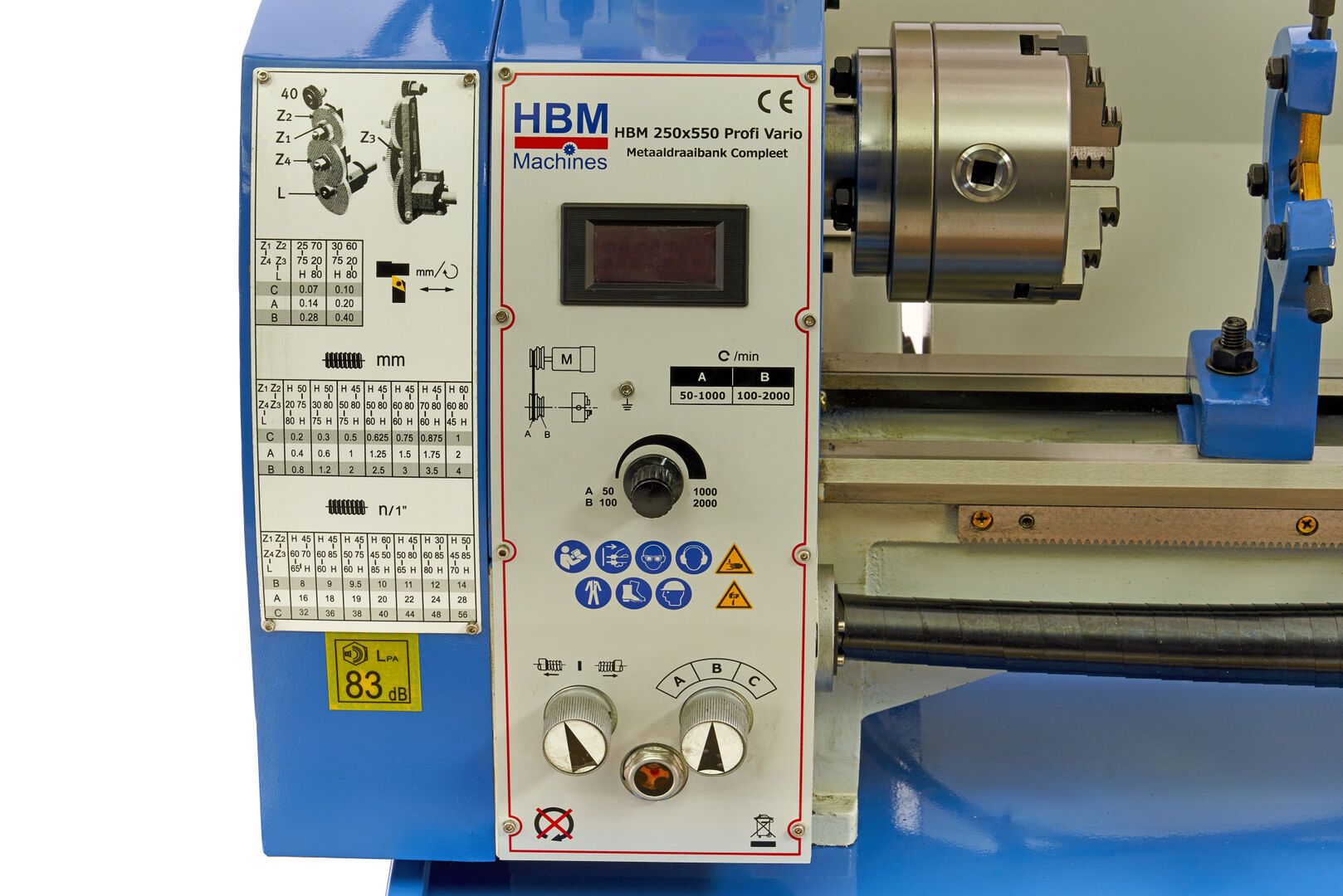 Profesionálny sústruh na kov 250 x 550 Vario DRO