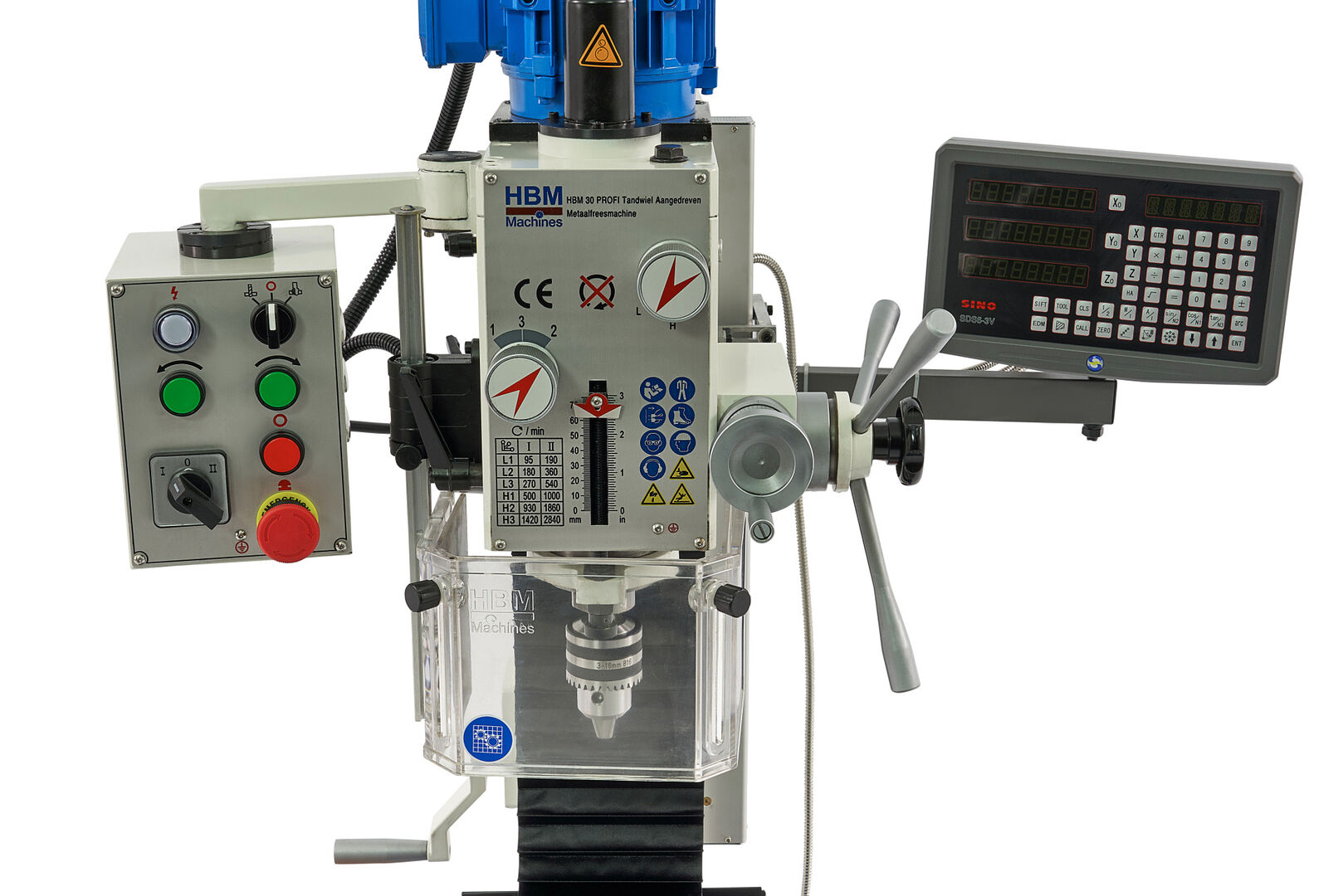 Profesionálna stĺpová vŕtačka 30mm DRO HBM