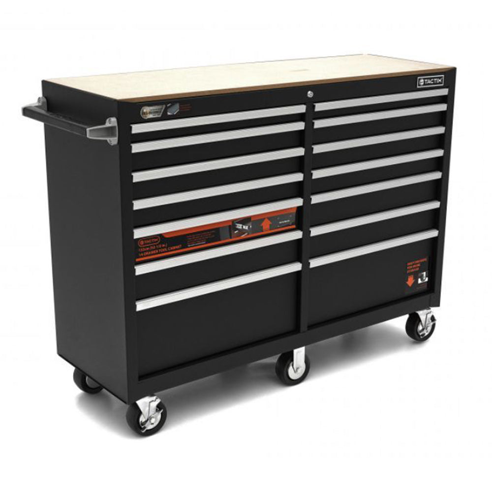 Dielenský vozík - skrinka na náradie s pracovným stolom, 14 zásuviek, 133cm