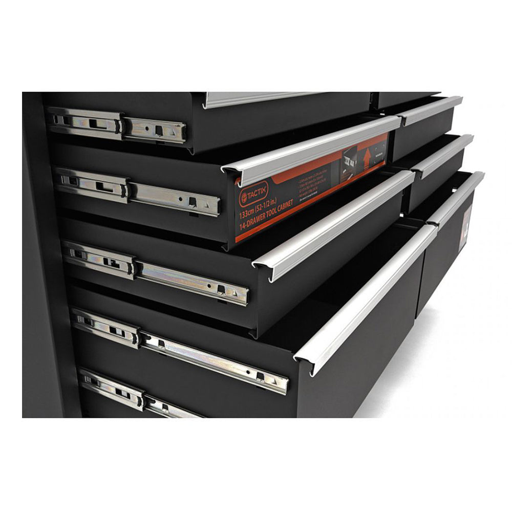 Dielenský vozík - skrinka na náradie s pracovným stolom, 14 zásuviek, 133cm