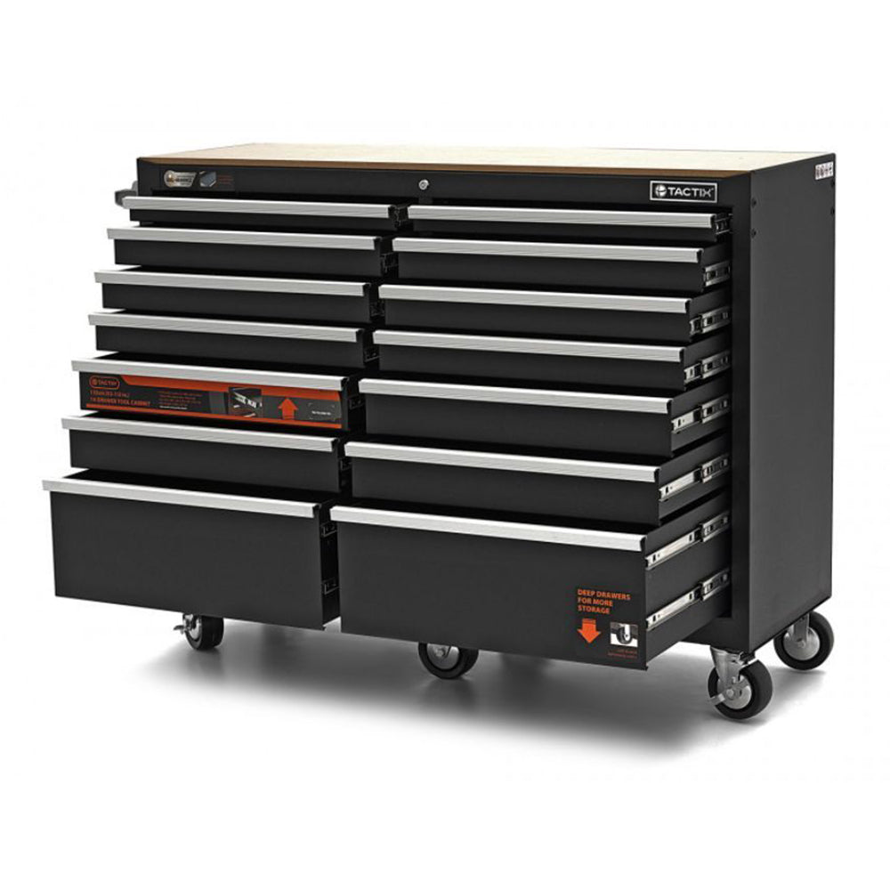 Dielenský vozík - skrinka na náradie s pracovným stolom, 14 zásuviek, 133cm