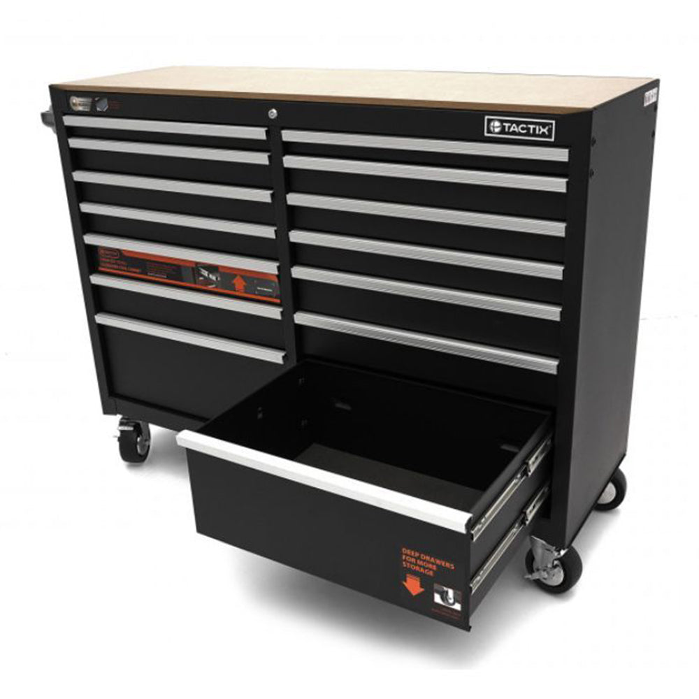 Dielenský vozík - skrinka na náradie s pracovným stolom, 14 zásuviek, 133cm