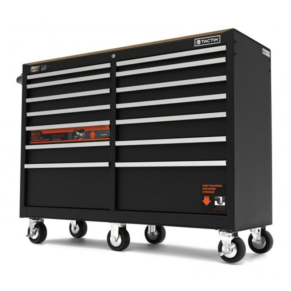 Dielenský vozík - skrinka na náradie s pracovným stolom, 14 zásuviek, 133cm