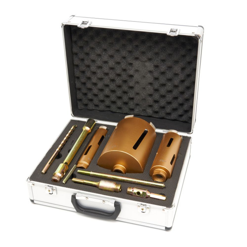 Sada diamantových vykružovacích korunkových vrtákov, 9ks, 38, 52, 117mm HBM