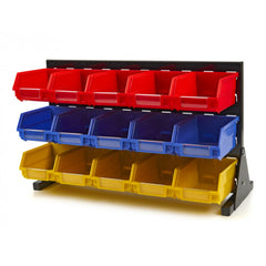 Nástenný organizér - panel s 15 úložnými boxami HBM