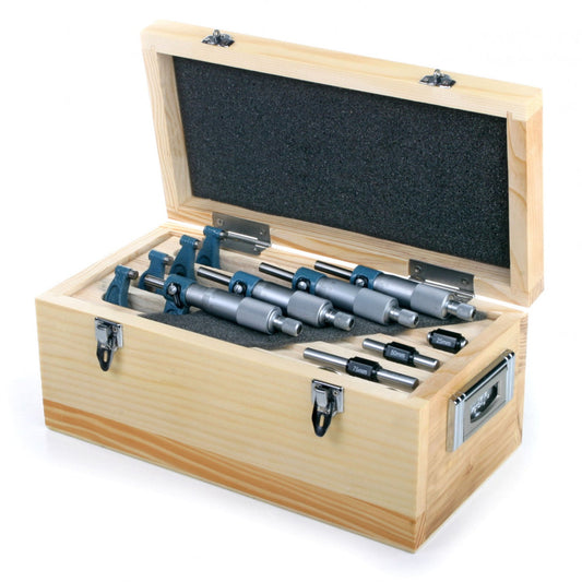 Sada 4ks analógových mikrometrov 0 - 100mm HBM Machines Holandsko