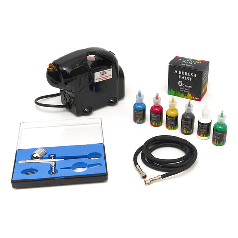 Sada na airbrush s kompresorom, pištoľou a farbou