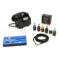 Sada na airbrush s kompresorom, pištoľou a farbou