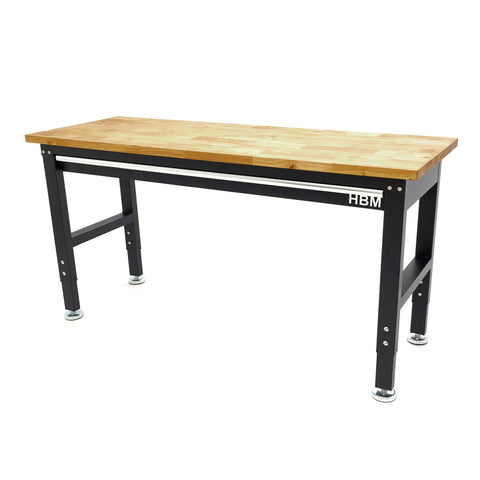 Výškovo nastaviteľný pracovný stôl s drevenou doskou 152cm HBM Machines