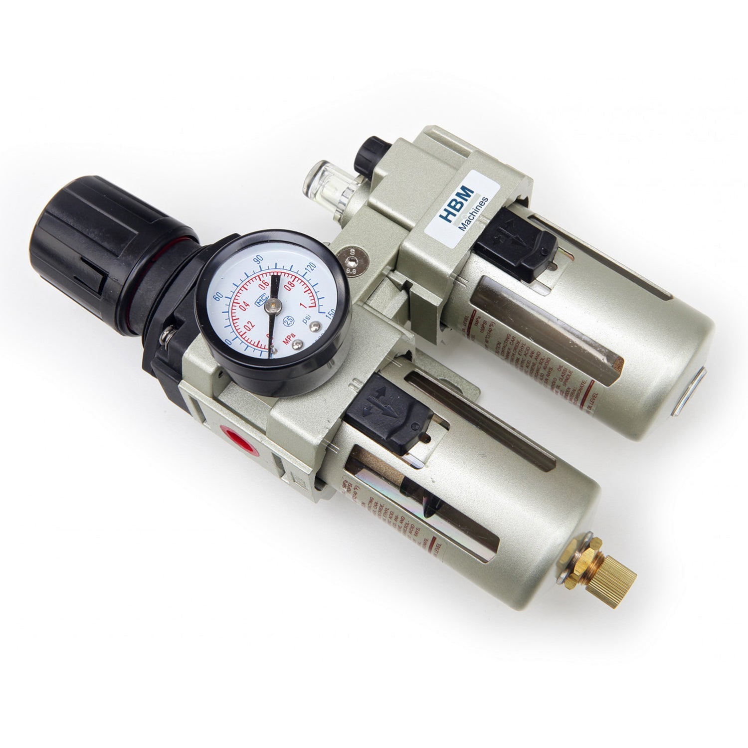 Odlučovač vody a mazania s regulátorom tlaku 1/4'' HBM