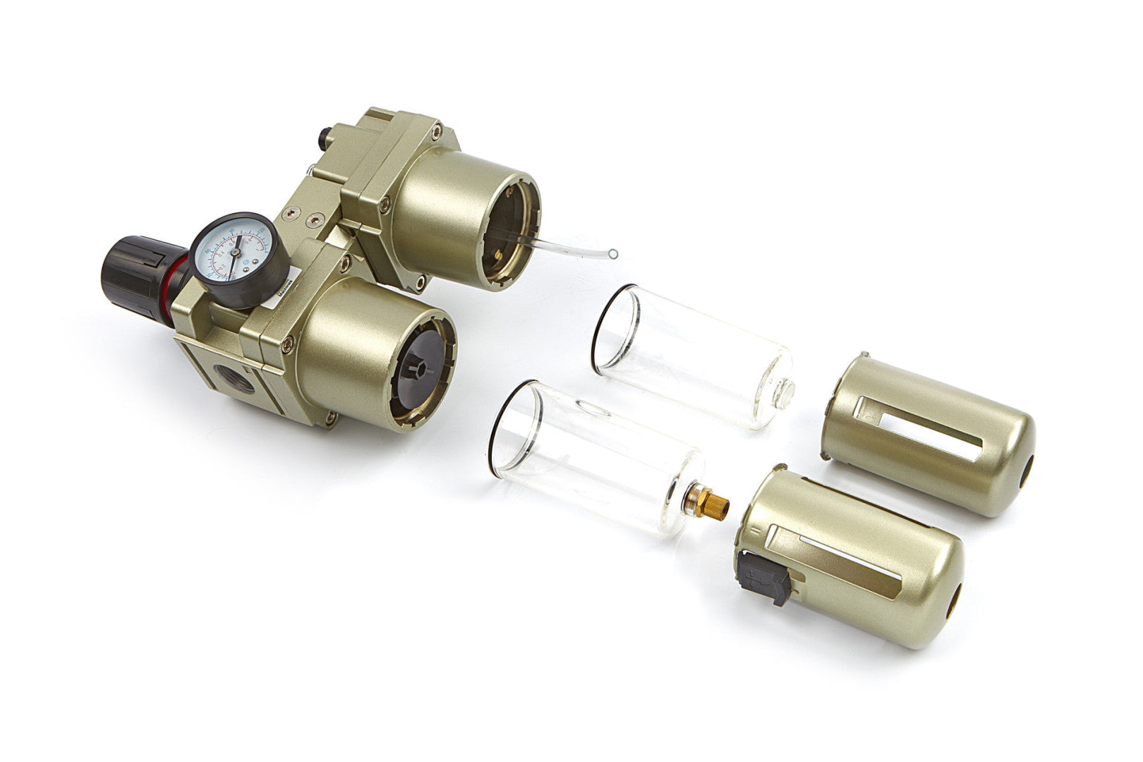 Odlučovač vody a mazania s regulátorom tlaku 1/4'' HBM