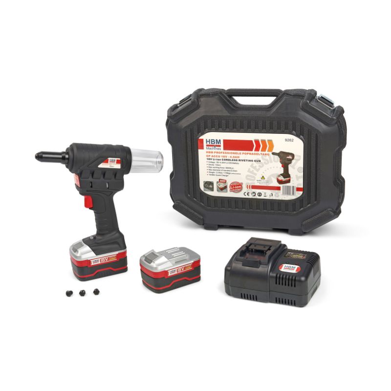 Profesionálna akumulátorová nitovačka 18V, 4.0Ah