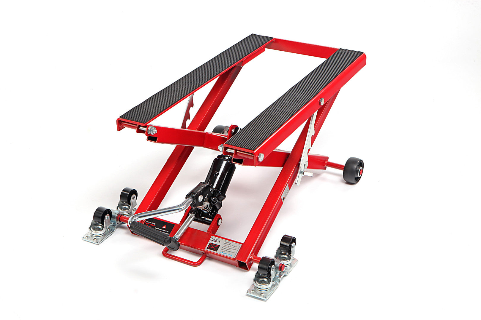 Hydraulický nožnicový zdvihák pre motocykle 500kg, červený HBM Machines Holandsko