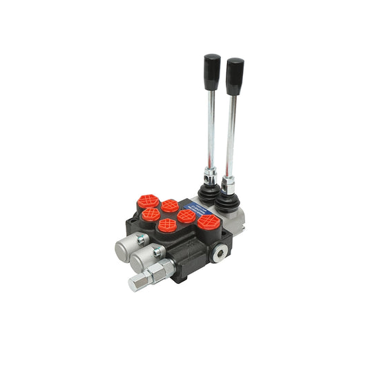 Hydraulický rozvádzač s 2 pákami, 40l/min, s redukciou v balení, -15 až +80°C, Breckner Germany