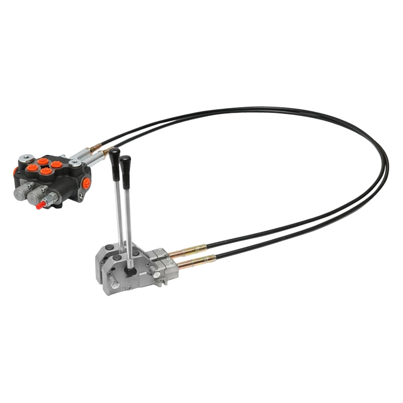 Hydraulický rozvádzač s 2 pákami, dĺžka lanka 2m, 250 bar, 80l/min, Breckner Germany